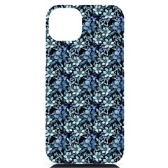 Blue Flowers 001 Iphone 14 Plus Black Uv Print Case by DinkovaArt