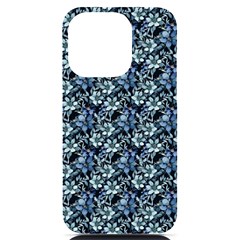 Blue Flowers 001 Iphone 14 Pro Black Uv Print Case by DinkovaArt