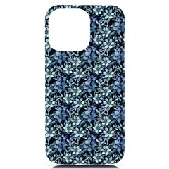 Blue Flowers 001 Iphone 14 Pro Max Black Uv Print Case by DinkovaArt