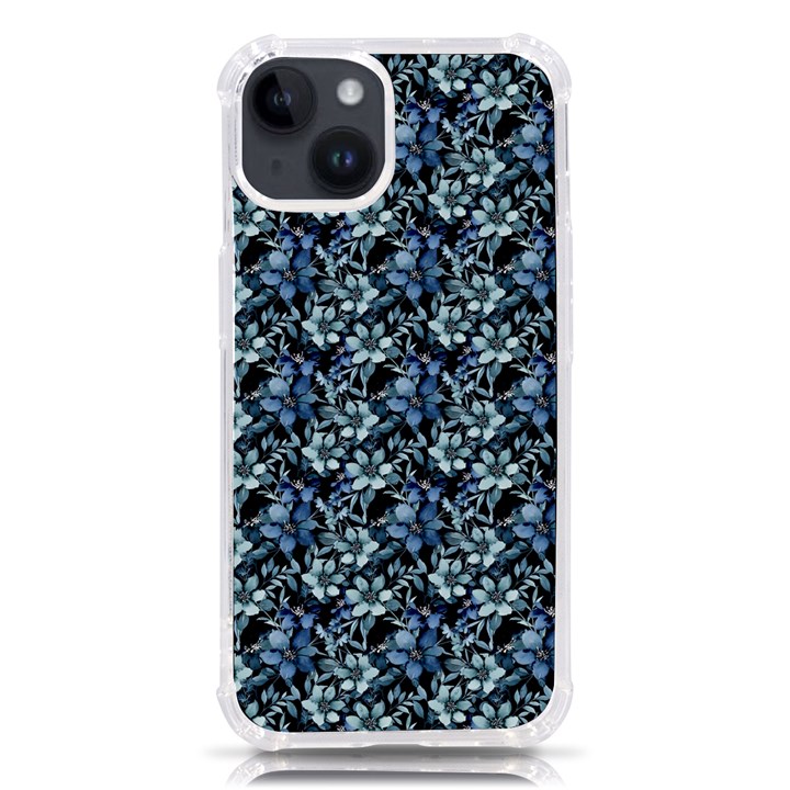 Blue Flowers 001 iPhone 14 TPU UV Print Case