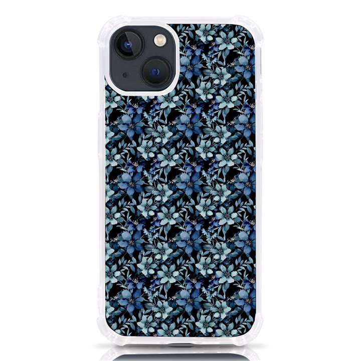 Blue Flowers 001 iPhone 13 TPU UV Print Case