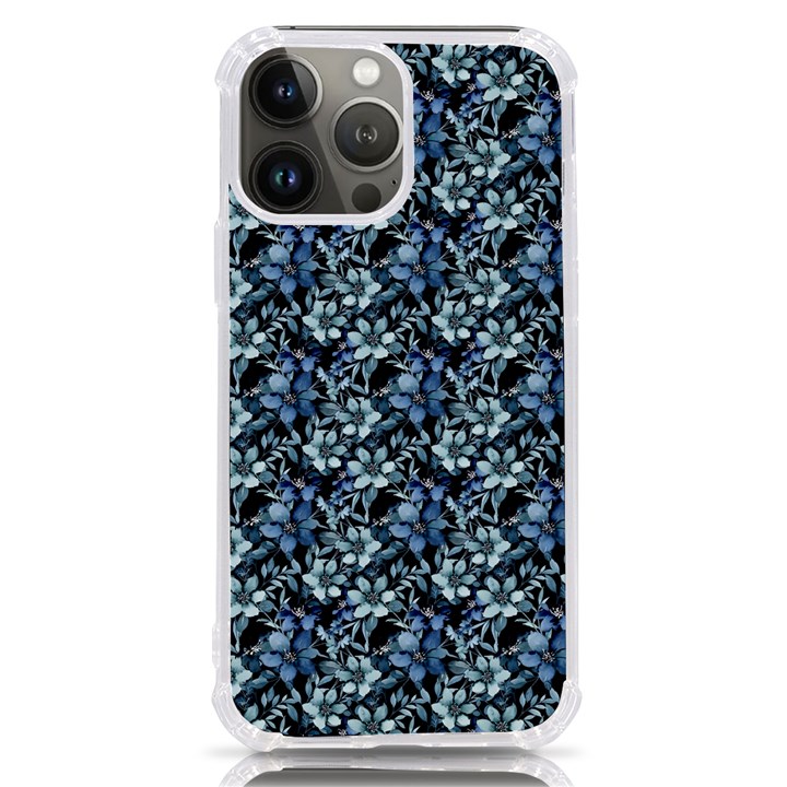 Blue Flowers 001 iPhone 13 Pro Max TPU UV Print Case