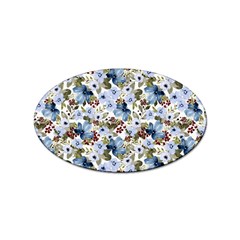 Blue Flowers Sticker Oval (100 Pack) by DinkovaArt