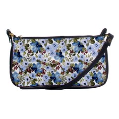 Blue Flowers Shoulder Clutch Bag by DinkovaArt