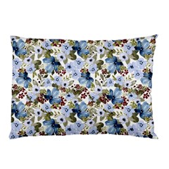 Blue Flowers Pillow Case (two Sides) by DinkovaArt