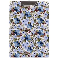 Blue Flowers A4 Acrylic Clipboard by DinkovaArt