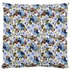 Blue Flowers 16  Baby Flannel Cushion Case (two Sides) by DinkovaArt