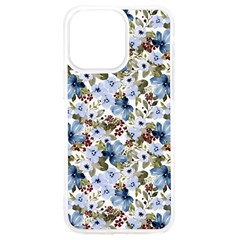 Blue Flowers Iphone 15 Pro Max Tpu Uv Print Case