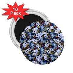 Blue Flowers 2 2 25  Magnets (10 Pack)  by DinkovaArt