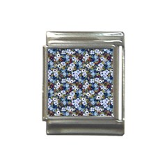 Blue Flowers 2 Italian Charm (13mm) by DinkovaArt