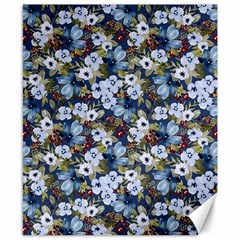 Blue Flowers 2 Canvas 8  X 10  by DinkovaArt