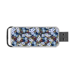 Blue Flowers 2 Portable Usb Flash (two Sides) by DinkovaArt