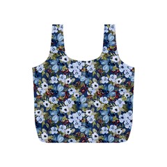 Blue Flowers 2 Full Print Recycle Bag (s) by DinkovaArt