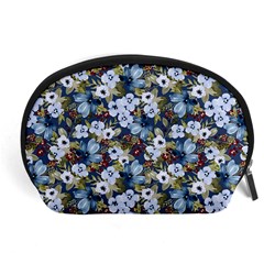 Blue Flowers Blue Flowers 2 Accessory Pouch (large) by DinkovaArt