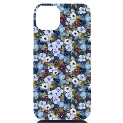 Blue Flowers Blue Flowers 2 Iphone 14 Plus Black Uv Print Case by DinkovaArt