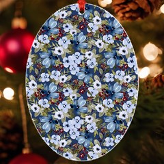 Blue Flowers Blue Flowers 2 Uv Print Acrylic Ornament Oval by DinkovaArt