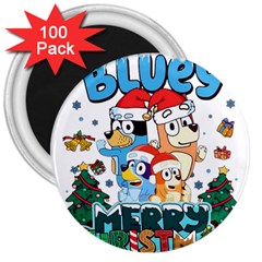 Bluey Birthday 3  Magnets (100 Pack) by avitendut