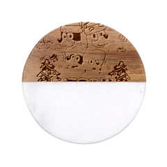 Bluey Birthday Classic Marble Wood Coaster (round)  by avitendut