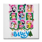 bluey christmas Tile Coaster Front