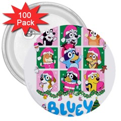 Bluey Christmas 3  Buttons (100 Pack)  by avitendut