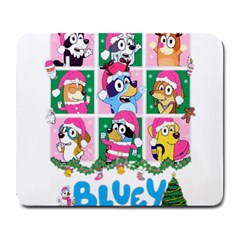 Bluey Christmas Large Mousepad by avitendut