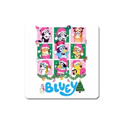 Bluey Christmas Square Magnet by avitendut