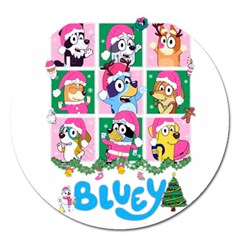 Bluey Christmas Magnet 5  (round) by avitendut