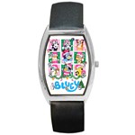 bluey christmas Barrel Style Metal Watch Front