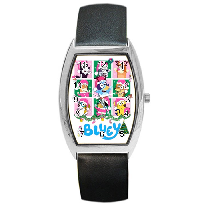 bluey christmas Barrel Style Metal Watch