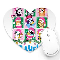 Bluey Christmas Heart Mousepad by avitendut