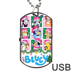 Bluey Christmas Dog Tag Usb Flash (two Sides) by avitendut