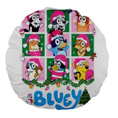 Bluey Christmas Large 18  Premium Round Cushions by avitendut