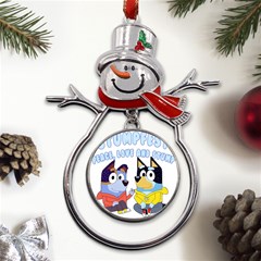 Stumpfest Bluey Metal Snowman Ornament by avitendut