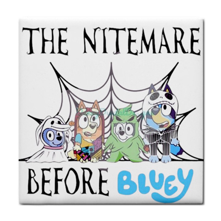 bluey halloween Tile Coaster