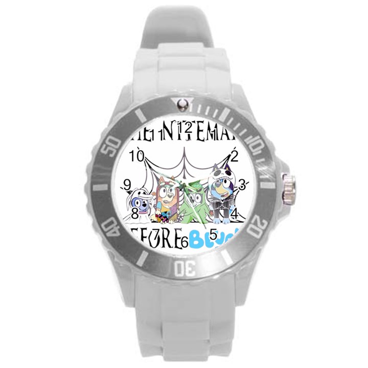 bluey halloween Round Plastic Sport Watch (L)