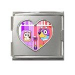 grannies bluey Mega Link Heart Italian Charm (18mm) Front