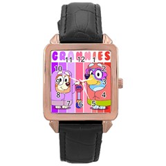 Grannies Bluey Rose Gold Leather Watch 