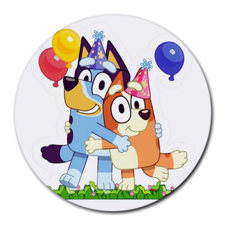 Bluey birthday Round Mousepad