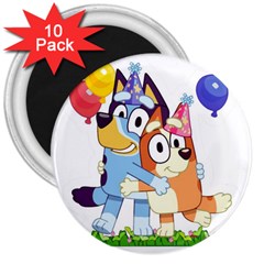 Bluey Birthday 3  Magnets (10 Pack) 