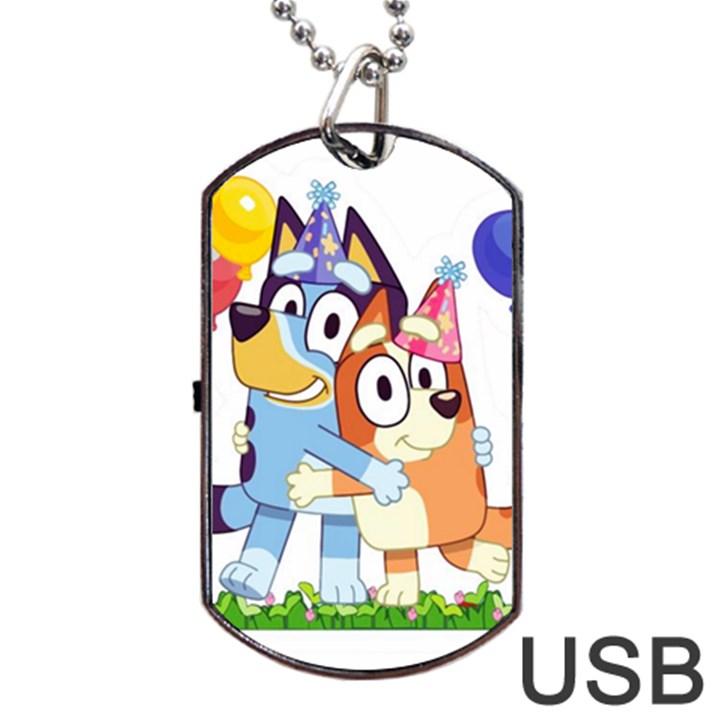 Bluey birthday Dog Tag USB Flash (Two Sides)