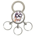 bluey rainbow 3-Ring Key Chain Front