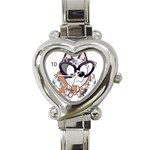 bluey rainbow Heart Italian Charm Watch Front