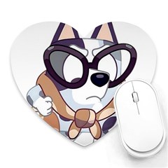 Bluey Christmas Heart Mousepad by avitendut