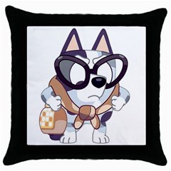 Bluey Throw Pillow Case (black) by avitendut