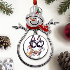 Bluey Rainbow Metal Snowman Ornament