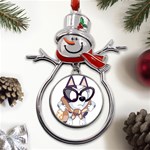 bluey rainbow Metal Snowman Ornament Front