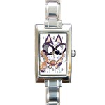 bluey funny Rectangle Italian Charm Watch Front