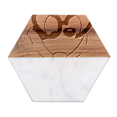 Bluey Marble Wood Coaster (hexagon) 