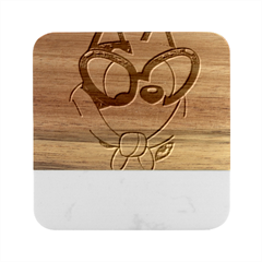 Bluey Marble Wood Coaster (square) by avitendut