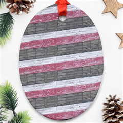 Vintage Vibrant Stripes Pattern Print Design Ornament (oval)